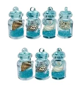 Czasopisma - Zawieszki Buteleczki Świecące w Ciemności z Muszelką Niebieskie 8 szt. - miniaturka - grafika 1