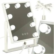Lusterka do makijażu - Lusterko do makijażu kosmetyczne podświetlane LED Hollywood z 9 żarówkami USB 25 x 30 cm - miniaturka - grafika 1