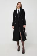Płaszcze damskie - Marciano Guess płaszcz wełniany kolor czarny przejściowy dwurzędowy - miniaturka - grafika 1