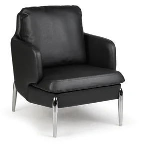 B2B Partner Fotel skórzany LUXOR, czarny 443104 - Fotele - miniaturka - grafika 1