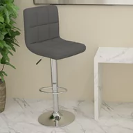 Taborety i hokery - vidaXL Stołek barowy, ciemnoszary, tapicerowany tkaniną - miniaturka - grafika 1