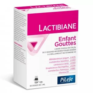 PiLeJe Enfant Gouttes (Probiotyki dla Dzieci z Witaminą D3) - Krople 30ml - Witaminy i minerały dla sportowców - miniaturka - grafika 1