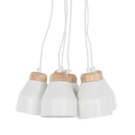 Lampy sufitowe - Beliani Lampa wisząca biała 6 kloszy CESTOS - miniaturka - grafika 1