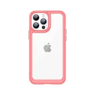 Etui i futerały do telefonów - Etui Outer Braders sztywny pokrowiec z żelową ramką do iPhone 12 Pro Max czerwony - miniaturka - grafika 1