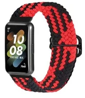 Akcesoria do smartwatchy - Opaska pasek bransoletka NYLON LOOP Huawei Band 8 / Band 9 czarno-czerwona - miniaturka - grafika 1