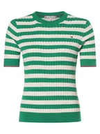 Swetry damskie - Tommy Hilfiger Sweter damski Kobiety Bawełna zielony|biały w paski, XS - miniaturka - grafika 1