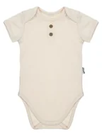 Body dla niemowląt - Dziecięce body polo z krótkim rękawem beżowe Nicol,r.68 - miniaturka - grafika 1