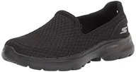 Trampki damskie - Skechers Damskie trampki Go Walk 6 Big Splash, Czarne wykończenie tekstylne, 38 EU - miniaturka - grafika 1