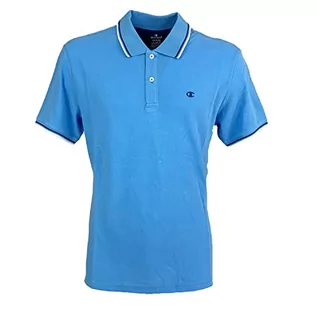 Koszulki męskie - Champion Męska koszulka polo Legacy Light Cotton Pique C-Logo Shirt, Azure, S - grafika 1