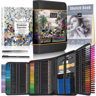 Zestaw Artystyczny Profesjonalne Ołówki i Kredki + Piórnik, 148 Elementów - Kredki, ołówki, pastele i pisaki - miniaturka - grafika 1
