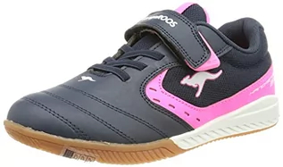 Buty dla dziewczynek - KangaROOS K5-court Ev sneakersy dziewczęce, niebieski - Dk Navy Neon Pink - 29 EU - grafika 1