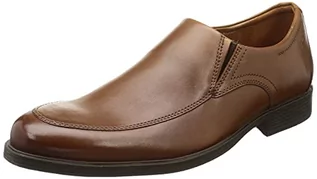 Klapki i japonki męskie - Clarks Męskie klapki Whiddon Step Slipper, brązowy - Dark Tan Lea - 42 EU - grafika 1