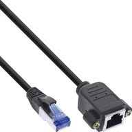 Kable miedziane - InLine InLine® Patch cable built-in extension, S/FTP PiMf, Cat.6A, halogen-free, copper, black, 3m - miniaturka - grafika 1