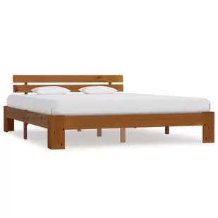 vidaXL Rama łóżka, miodowy brąz, lite drewno sosnowe, 180 x 200 cm - Łóżka - miniaturka - grafika 1