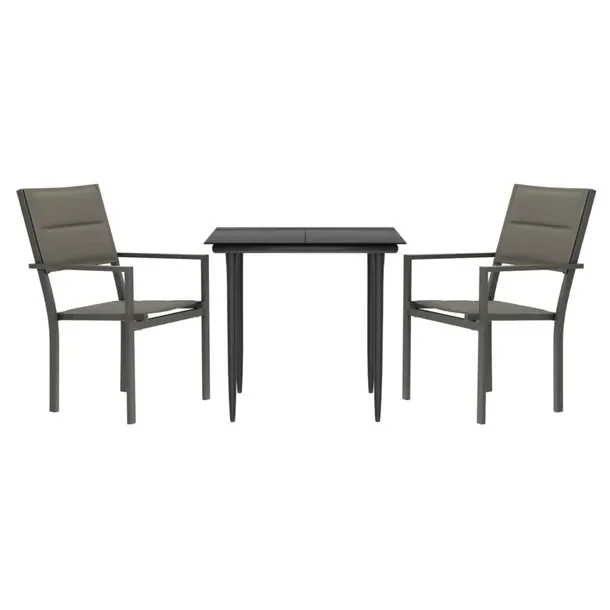 Zestaw Mebli Ogrodowych: Stół (80x80x74 cm) i 2 Krzesła (63x54x90 cm), C