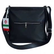 Torebki damskie - Piękna skórzana Włoska raportówka A5 listonoszka dużo schowków Czarna LB765N - miniaturka - grafika 1