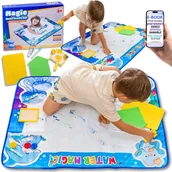 Maty edukacyjne - DUŻA MATA WODNA DO MALOWANIA 100x74 Gra Sensoryczna Plansza Edukacyjna Pisaki Wodne Szablony i Pieczątki Zestaw Kreatywny PREZENT DLA DZIECKA + EBOO.. - miniaturka - grafika 1