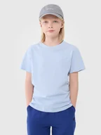 Koszulki dla chłopców - 4F T-shirt oversize gładki chłopięcy - niebieski 128 (7-8 lat) - miniaturka - grafika 1