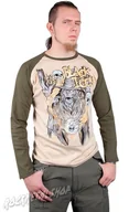 Koszulki męskie - longsleeve BLACK ICON - THE EYE OF DEATH khaki / beżowy (LICON028)-XL - miniaturka - grafika 1