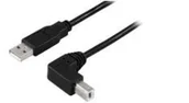 Kable USB - MicroConnect USB-A 2.0 do USB-B pod kątem 90 stopni 10 m M-M USB B męski kątowy kabel Hi-Speed - miniaturka - grafika 1