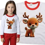 Piżamy dla dziewczynek - Piżama dziecięca Słodki Mały Jelonek Jeleń Zima Śnieg Święta 98/104 - VoloDonum - miniaturka - grafika 1