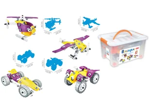 Klocki Elastyczne, Konstrukcyjne 100 El. Formuła 1, Quad, Helikopter, Samolot Do Rozkręcania I Skręcania 4w1 - Klocki - miniaturka - grafika 6