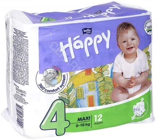 TZMO BELLA BABY HAPPY MAXI Pieluchy 8-18 kg 12 sztuk - Apteczki i materiały opatrunkowe - miniaturka - grafika 2