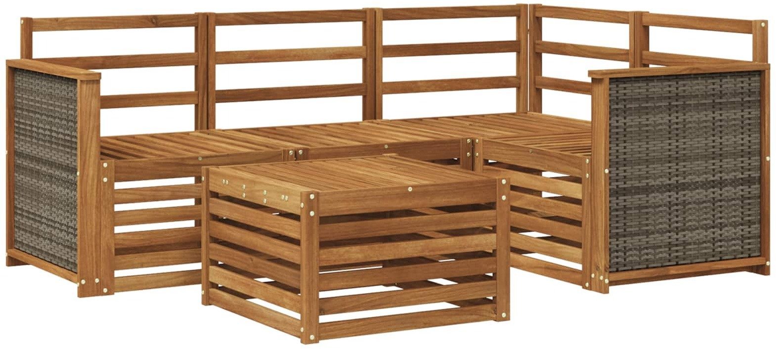 vidaXL Zestaw sof na zewnątrz 5 pcs naturalny 59 x 59 x 37 cm