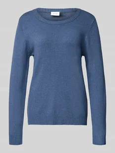 Sweter z dzianiny z prążkowanymi wykończeniami - Swetry damskie Sweter z dzianiny z prążkowanymi wykończeniami - Swetry damskie - miniaturka - grafika 1