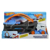 Samochody i pojazdy dla dzieci - Mattel Transporter Ciężarówka z pętlą GCK38) - miniaturka - grafika 1