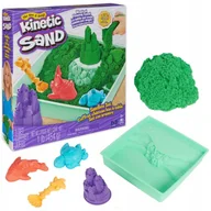 Masy plastyczne - Kinetic Sand Piasek Kinetyczny Zielony Mini Piaskownica Dno Morskie - miniaturka - grafika 1