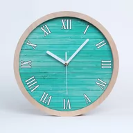 Zegary - Cichy ścienny drewno zegar zielone deski fi 30 cm, Tulup - miniaturka - grafika 1