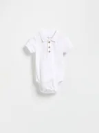 Body - Reserved - Bawełniane body z kołnierzykiem - biały - miniaturka - grafika 1