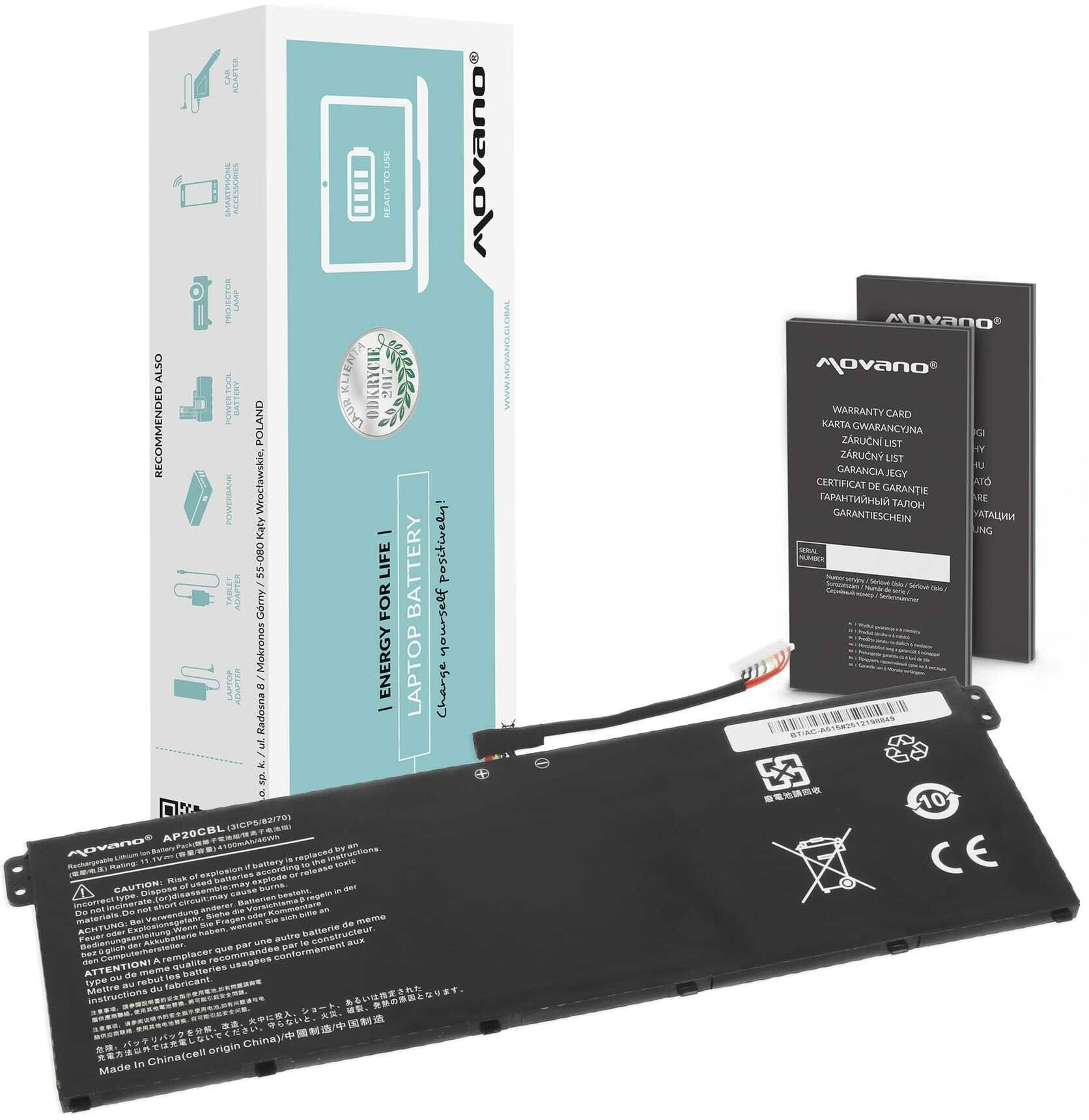 Bateria Movano Bateria Movano do Acer Aspire 5 A515-45, 7 A715-43G
