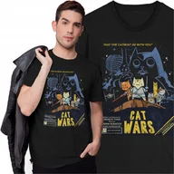 Koszulki męskie - Koszulka Star Wars Gwiezdne Wojny Koty Kotki Jedi Yoda Darth Vader - miniaturka - grafika 1