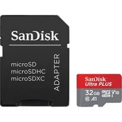 Karty pamięci - SANDISK Ultra Plus microSDXC 32GB + Adapter SDSQXCG-032G-GN6MA - miniaturka - grafika 1