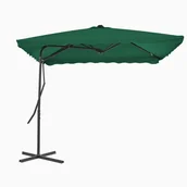 Parasole ogrodowe - vidaXL Parasol ogrodowy na słupku stalowym, 250 x 250 cm, zielony - miniaturka - grafika 1