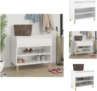Szafki na buty - vidaXL Stojak na buty biały wysoki połysk 70x36x60 cm materiał drewnopochodny - Stojaki i szafki na buty - miniaturka - grafika 1
