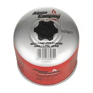 Akcesoria do grilla - Kartusz gazowy 500g Alpen Camping. certyfikat: Pi 0437, zgodny z EN417, propan-butan, zakres -10°c do+ 40°c, zawór gwintowany 7/ - miniaturka - grafika 1
