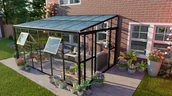 Szklarnie ogrodowe - Oranżeria SOHO Black 434x290cm PC + Glass - Gutroof - miniaturka - grafika 1