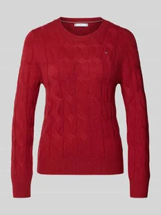 Sweter z dzianiny o kroju regular fit z czystej wełny - Swetry damskie - miniaturka - grafika 1