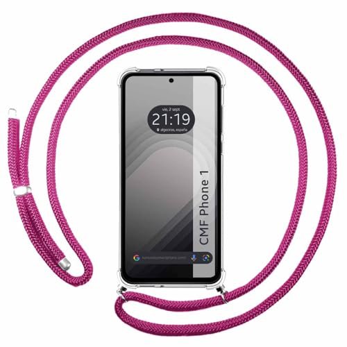 Tumundosmartphone Etui na telefon komórkowy Nothing CMF Phone 1 ze smyczą w kolorze różowej fuksji