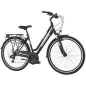 Rowery - Rower trekkingowy INDIANA X-Road 1.0 D19 28 cali damski Czarno-fioletowy - miniaturka - grafika 1