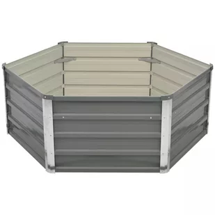 vidaXL Donica do podniesionej grządki 129 x 129 x 46 cm stal galwanizowana szara 42405 - Donice - miniaturka - grafika 1