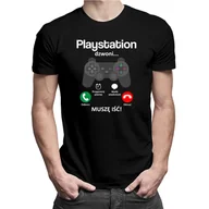 Koszulki męskie - Playstation dzwoni, muszę iść - męska koszulka z nadrukiem - miniaturka - grafika 1