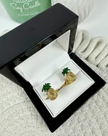 Spinki do mankietów i krawatów - SPINKI DO MANKIETÓW koszuli mankietu złoty ananas - miniaturka - grafika 1