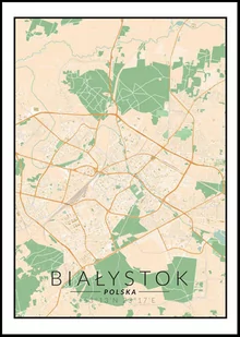 Plakat, Białystok, Polska mapa kolorowa, 40x50 cm - Plakaty - miniaturka - grafika 1