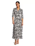 Sukienki - Morgan Damska sukienka z nadrukiem abstrakcyjnym RLILO Ecru T38, Off White/Black, 36 - miniaturka - grafika 1