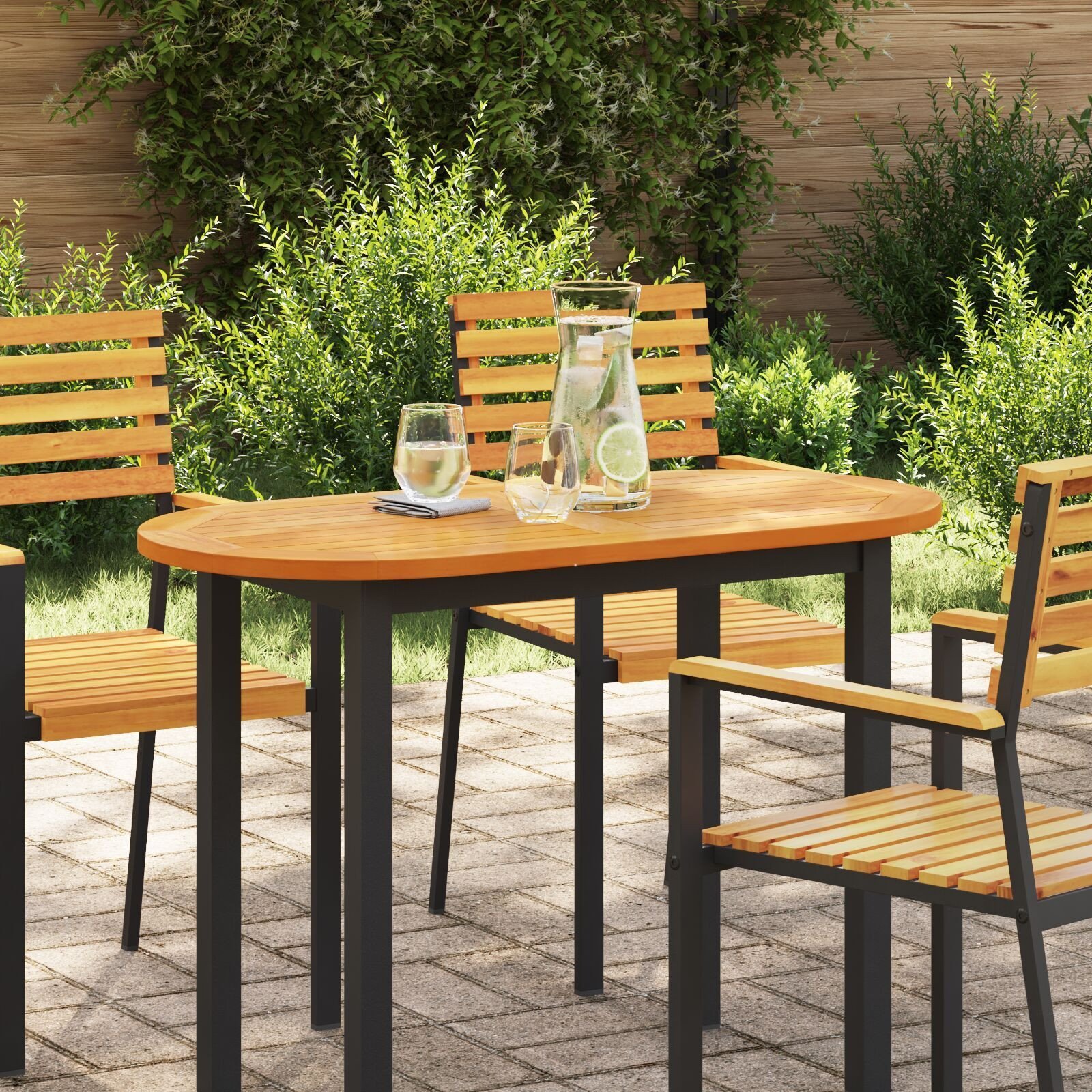 vidaXL Blat stołu 100x50x2.2 cm owalny z litego drewna akacjowego