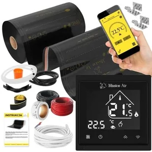 Folia grzewcza na podczerwień MISSION AIR 160 W/m2 Black Gold 5 m2 (10 m x 50 cm) + regulator Libra Czarny WiFi | Bezpłatny transport - Ogrzewanie podłogowe - miniaturka - grafika 1